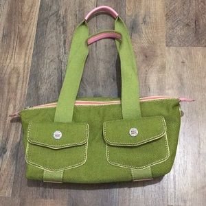 Green and pink Tommy Hilfiger bag